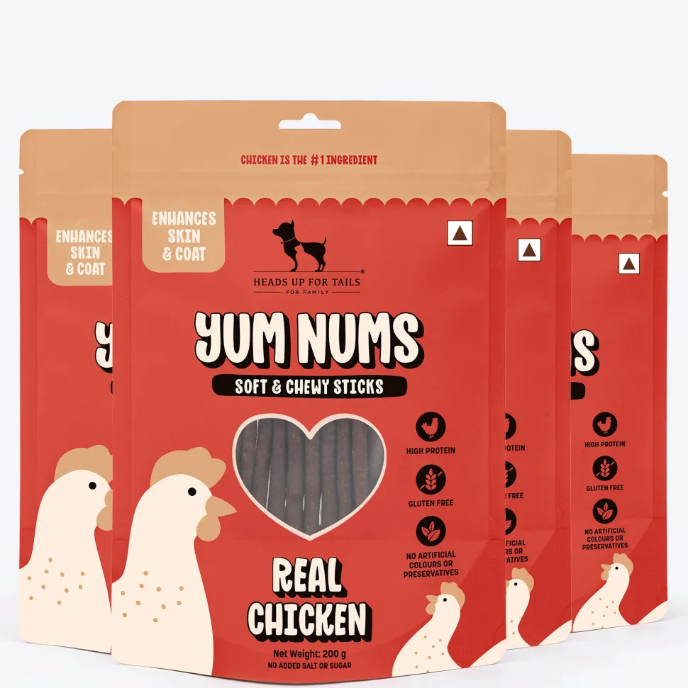HUFT Yum Nums Soft & Chewy Sticks Real Chicken Treat For Dogs