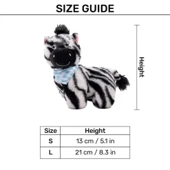 HUFT Zebra Zoom Plush Toy For Dog - Black & White
