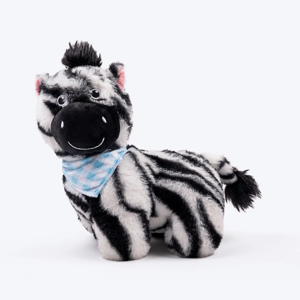 HUFT Zebra Zoom Plush Toy For Dog - Black & White