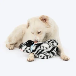 HUFT Zebra Zoom Plush Toy For Dog - Black & White