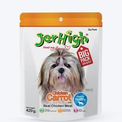 JerHigh Carrot Stick Dog Treat with Real Chicken Meat