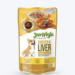 JerHigh Chicken & Liver in Gravy Wet Dog Food - 120 g packs
