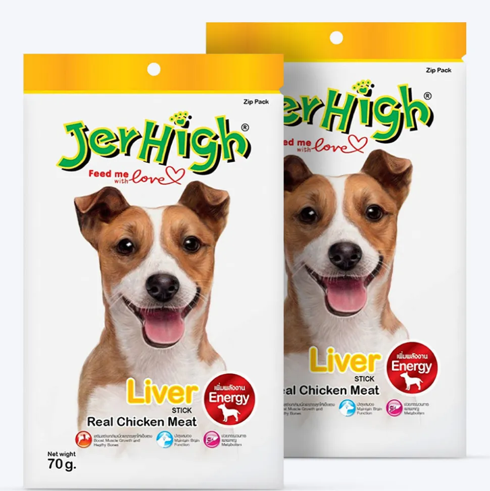 JerHigh Liver Stick Dog Treats with Real Chicken Meat