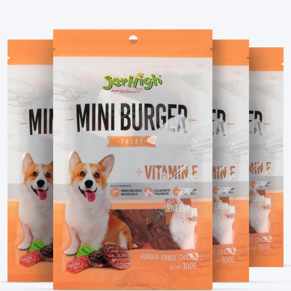 JerHigh Mini Burger Dog Treats - 100 g