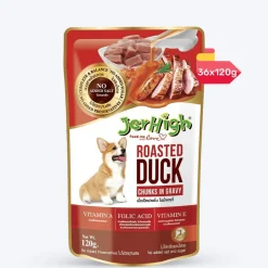 JerHigh Roasted Duck in Gravy Wet Dog Food - 120 g packs