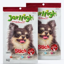 Jerhigh Stick Dog Treat Made with Real Chicken Meat