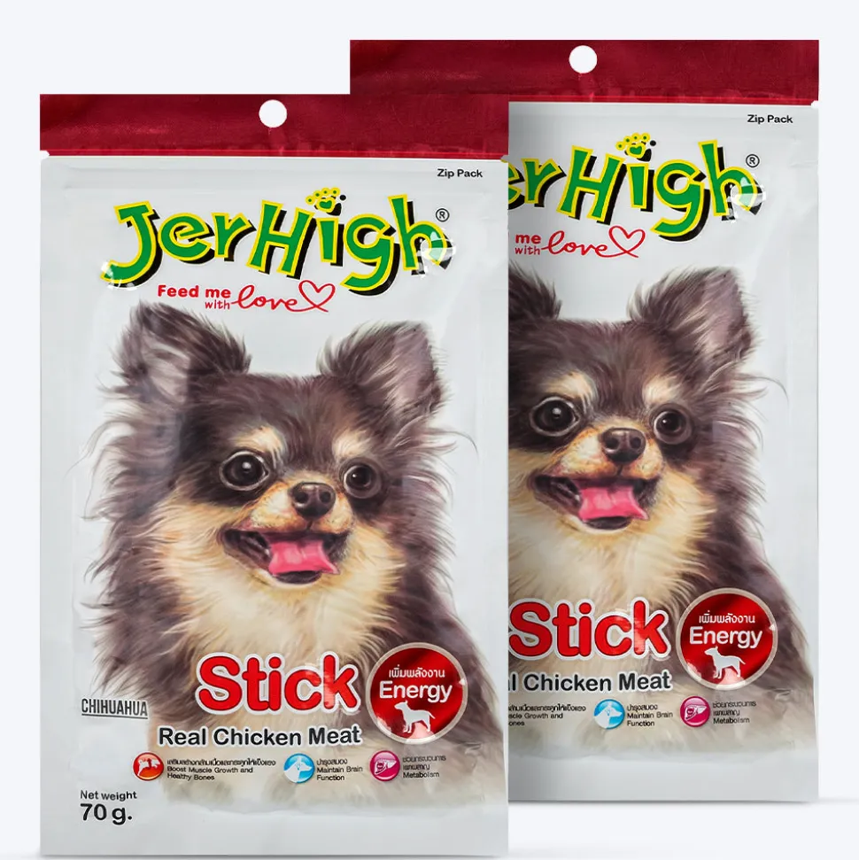 Jerhigh Stick Dog Treat Made with Real Chicken Meat