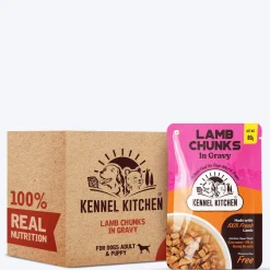 Kennel Kitchen (All Breeds & Ages) Lamb Chunks in Gravy Wet Dog Food - 80 g Packs