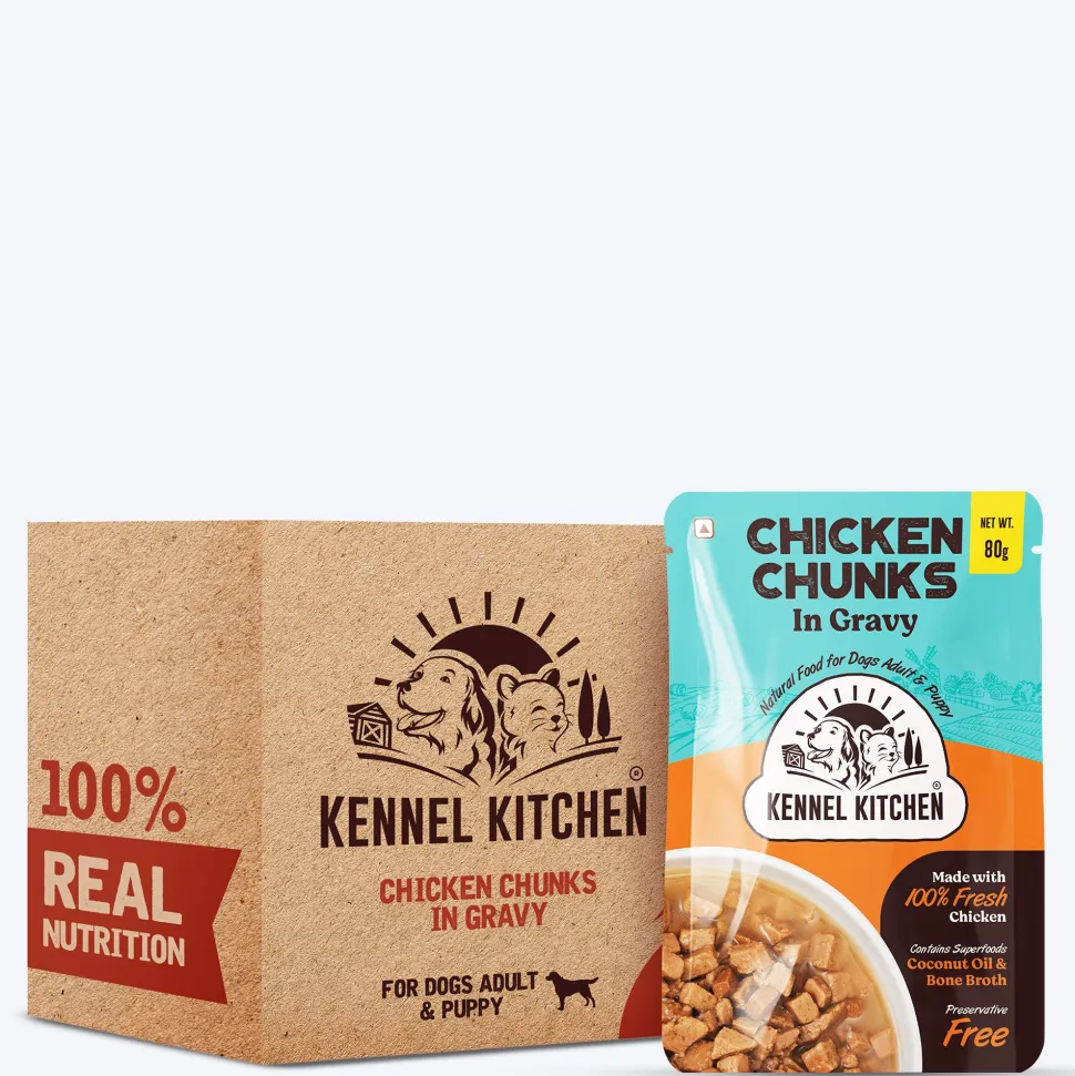 Kennel Kitchen Chicken Chunks in Gravy Wet Dog Food - 80 g packs