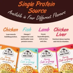 Kennel Kitchen Fish with Pumpkin Supreme Cuts In Gravy Wet Dog Food - 130 g Packs