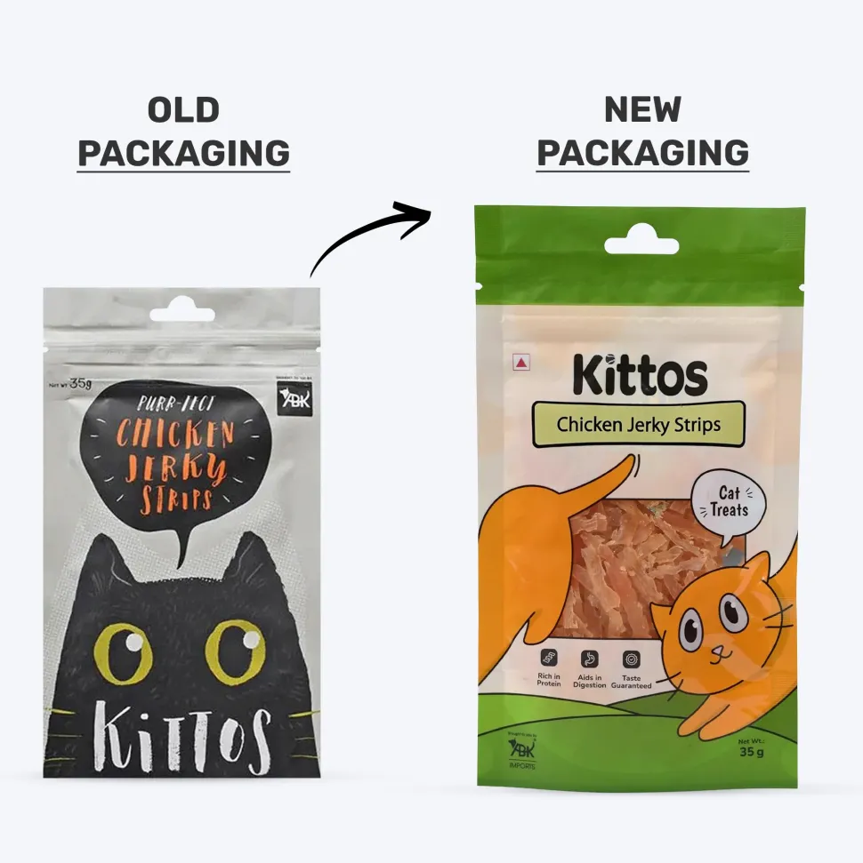 Kittos Purr-Fect Chicken Jerky Strips Cat Treats - 35 g