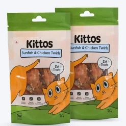 Kittos Purr-Fect Sunfish & Chicken Twirls Cat Treats - 35 g