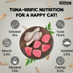 Kittos Purr-Fect Tuna Jerky Strips Cat Treats - 35 g
