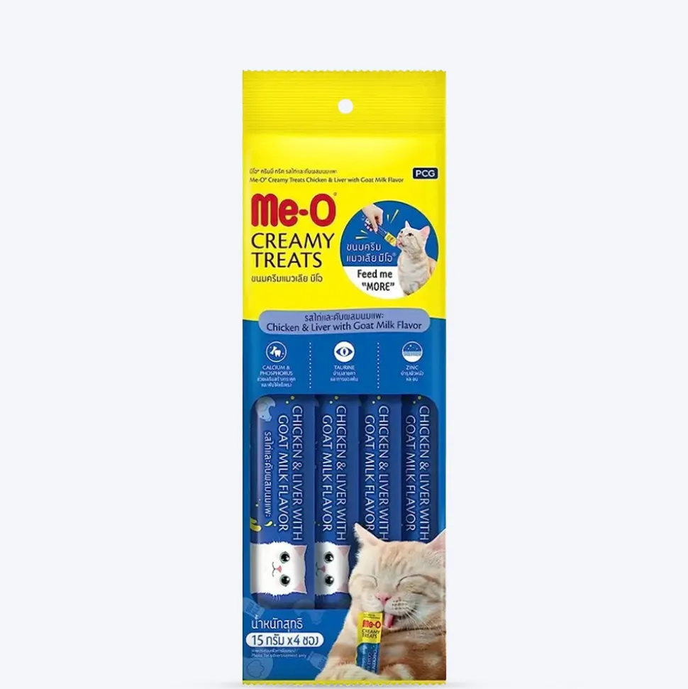 Me-O Chicken & Liver With Goat Milk Flavor Creamy Cat Treat - 60 gm - 4 pcs