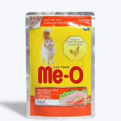 Me-O Chicken with Rice and Carrot Adult Wet Cat Food - 80 g packs