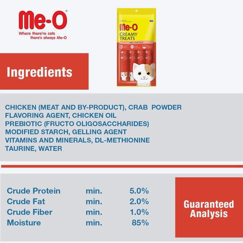 Me-O Creamy Cat Treats - Crab - Pack of 20 (20 x 15 g)