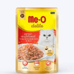 Me-O Delite Pouch Tuna With Crab Stick in Jelly Wet Cat Food - 70 g packs