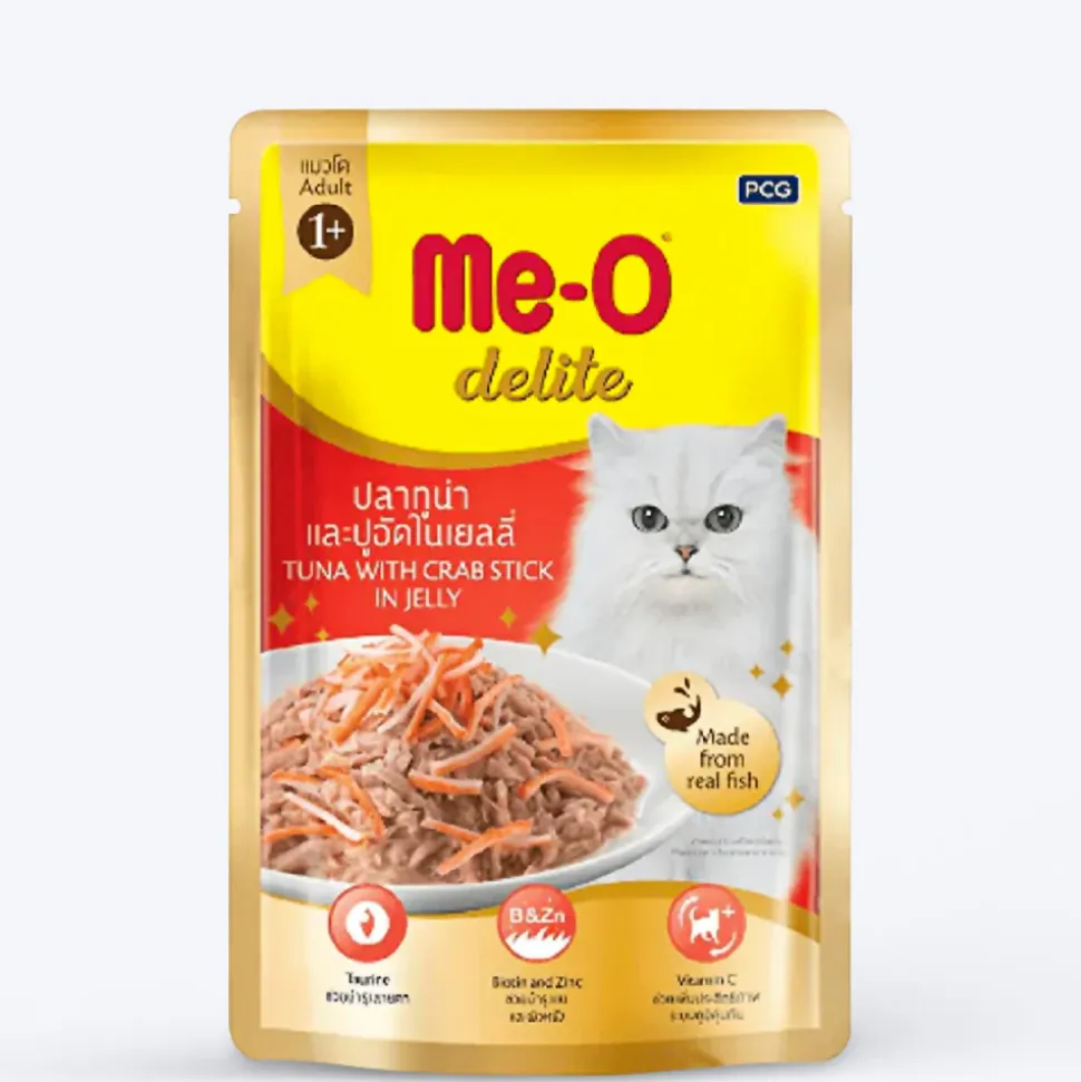 Me-O Delite Pouch Tuna With Crab Stick in Jelly Wet Cat Food - 70 g packs