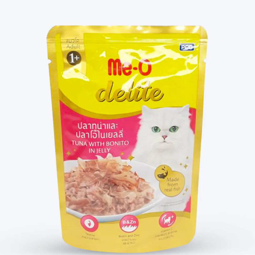 Me-O Delite Tuna With Bonito in Jelly Wet Cat Food - 70 g packs