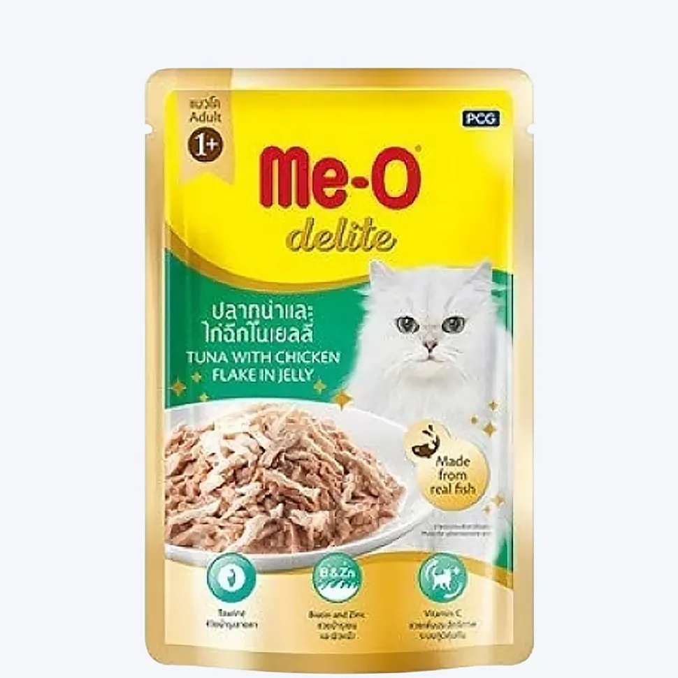 Me-O Delite Tuna with Chicken Flake in Jelly Wet Cat Food - 70 g packs
