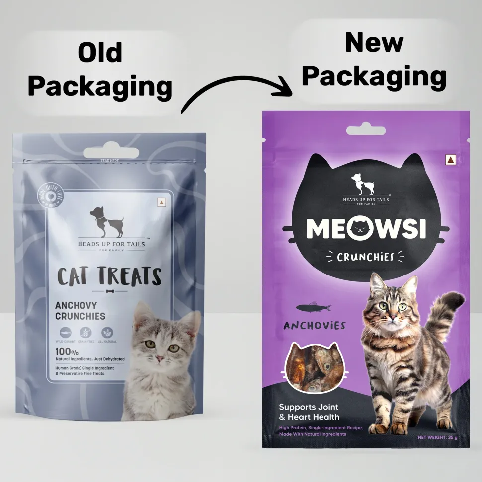 Meowsi by HUFT Dehydrated Anchovies Crunchies Cat Treats - 35 g