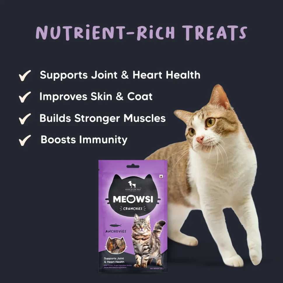 Meowsi by HUFT Dehydrated Anchovies Crunchies Cat Treats - 35 g
