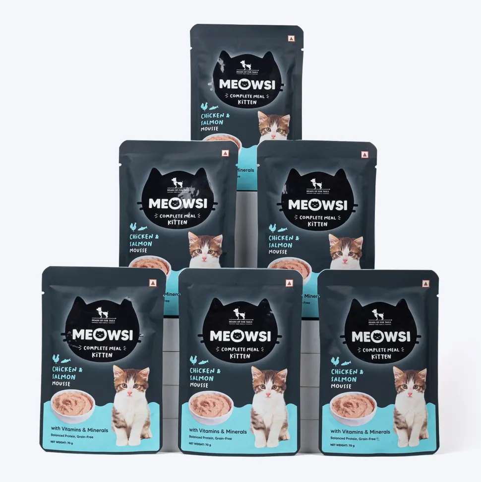Meowsi Chicken & Salmon Mousse Wet Food for Kittens 70g