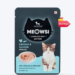 Meowsi Chicken & Salmon Mousse Wet Food for Kittens 70g