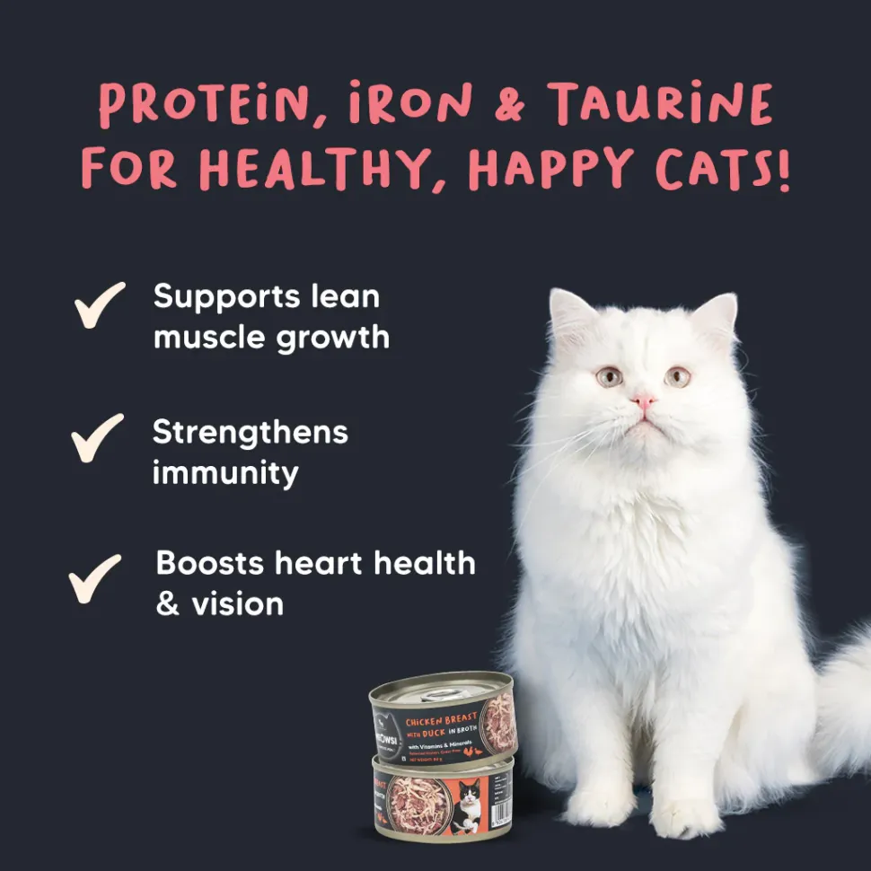 Meowsi Chicken Breast & Duck in Broth Canned Cat Food 80g
