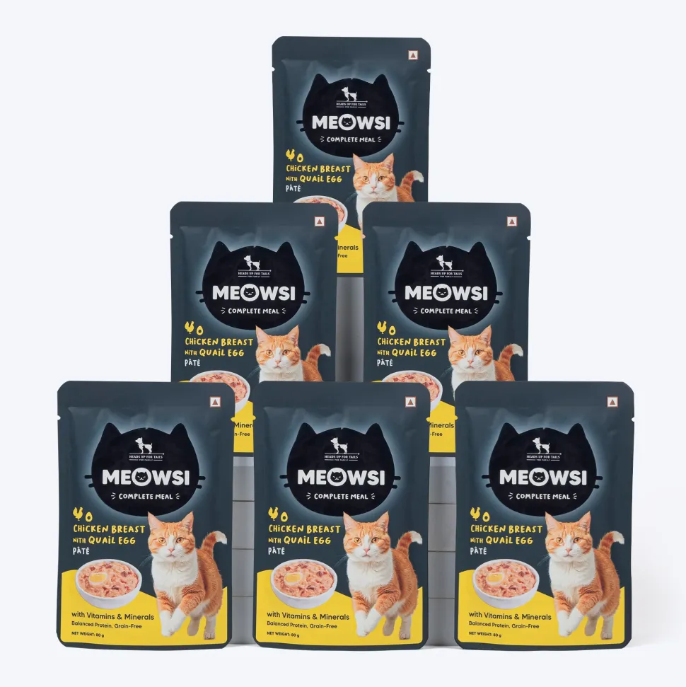 Meowsi Chicken Breast & Quail Egg Pate Wet Cat Food 80g