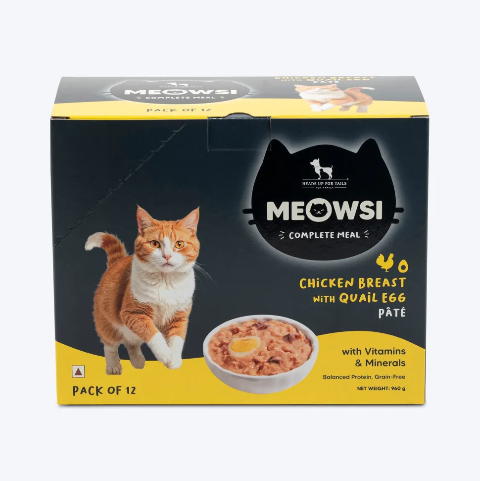 Meowsi Chicken Breast & Quail Egg Pate Wet Cat Food 80g