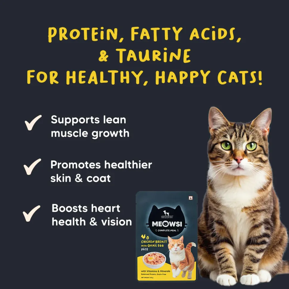 Meowsi Chicken Breast & Quail Egg Pate Wet Cat Food 80g