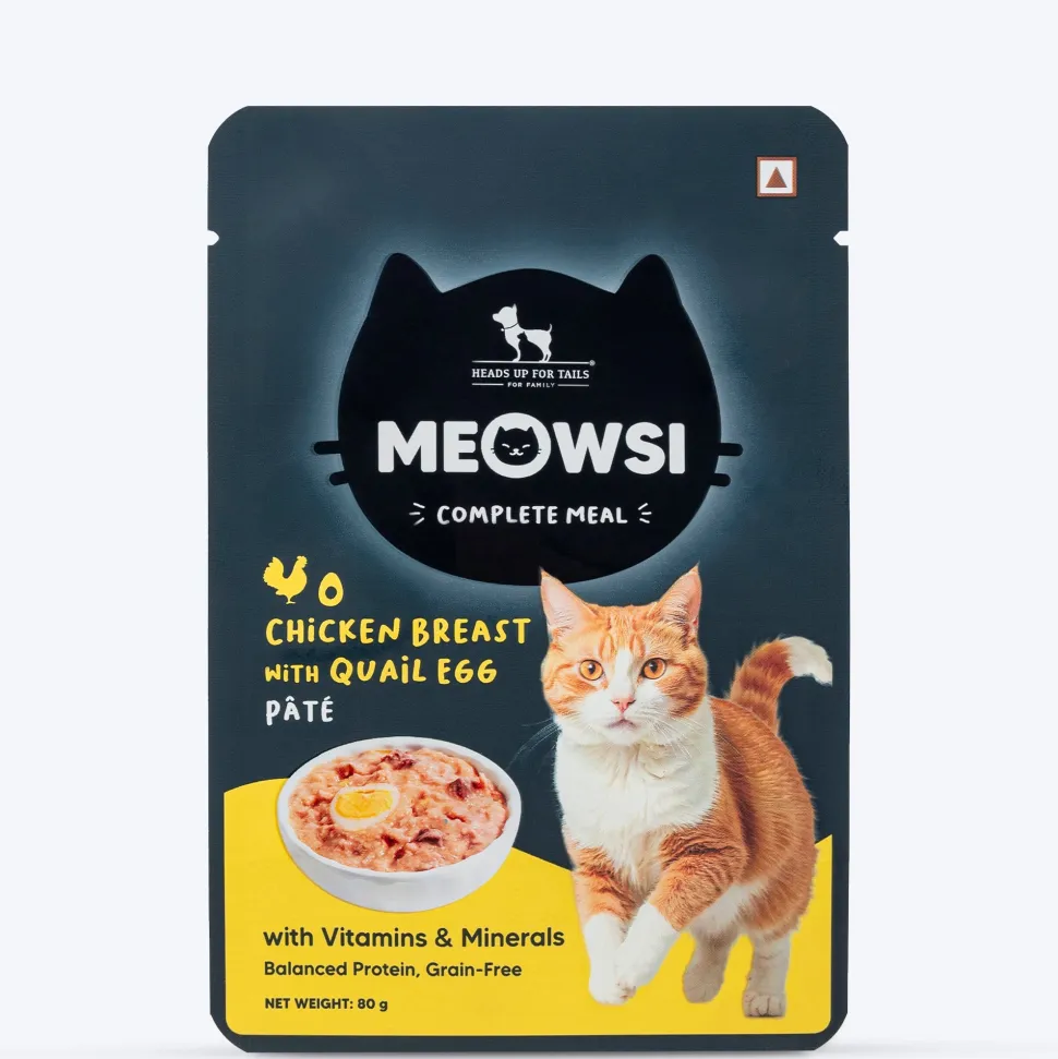 Meowsi Chicken Breast & Quail Egg Pate Wet Cat Food 80g