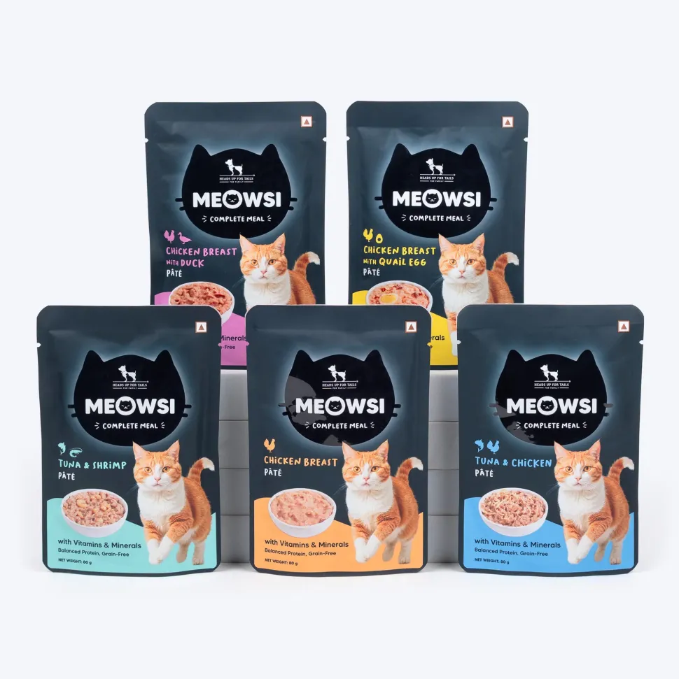 Meowsi Chicken Breast & Quail Egg Pate Wet Cat Food 80g