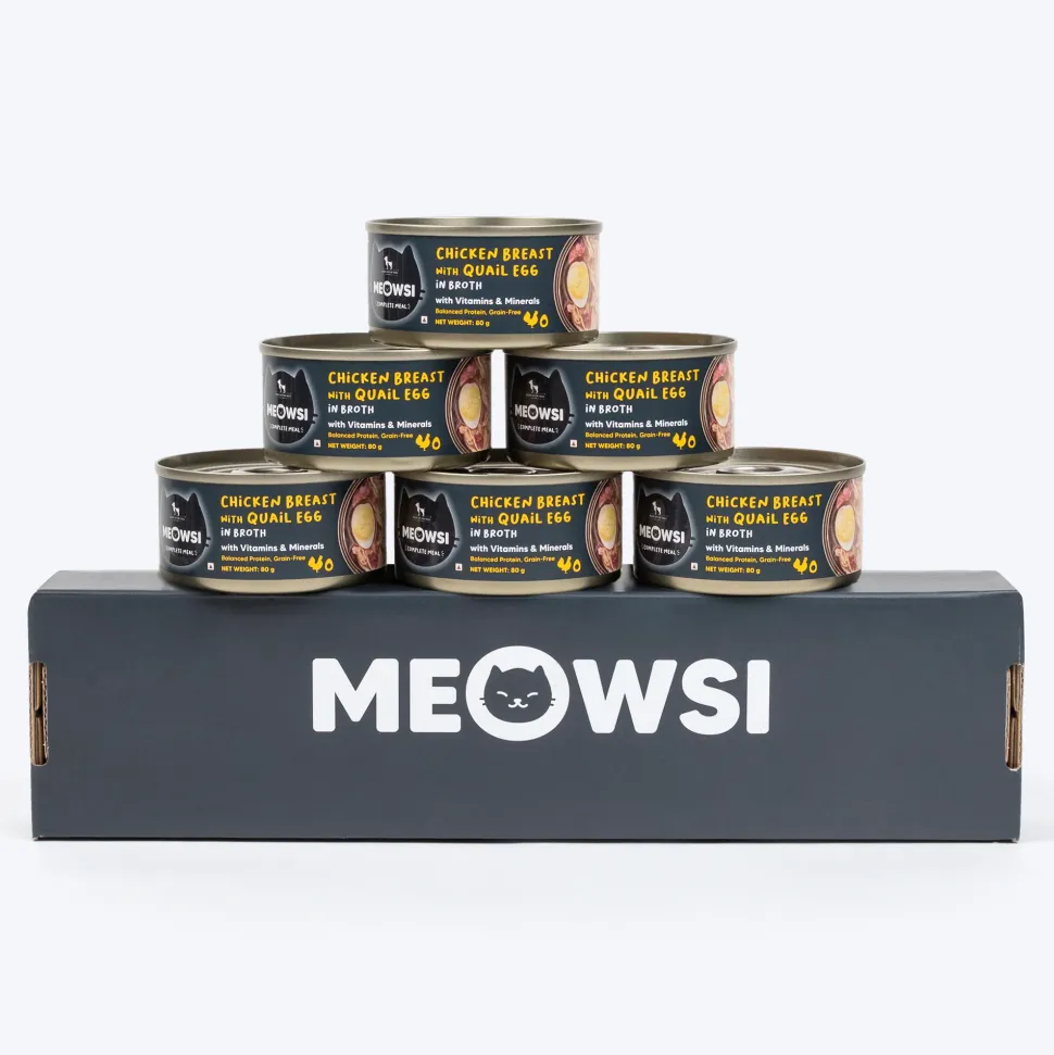 Meowsi Chicken Breast & Quail Egg in Broth Cat Food 80g