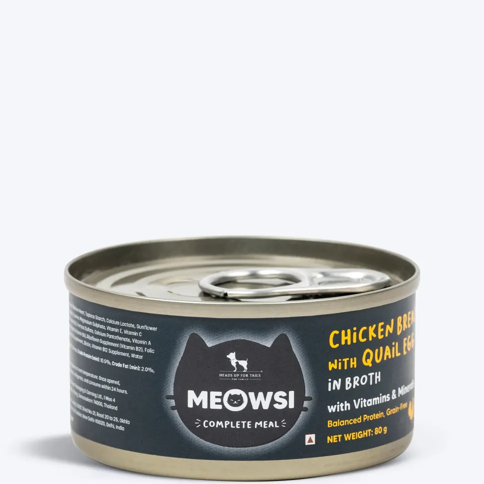 Meowsi Chicken Breast & Quail Egg in Broth Cat Food 80g