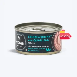 Meowsi Chicken Breast & Quail Egg Mousse Canned Cat Food 80g