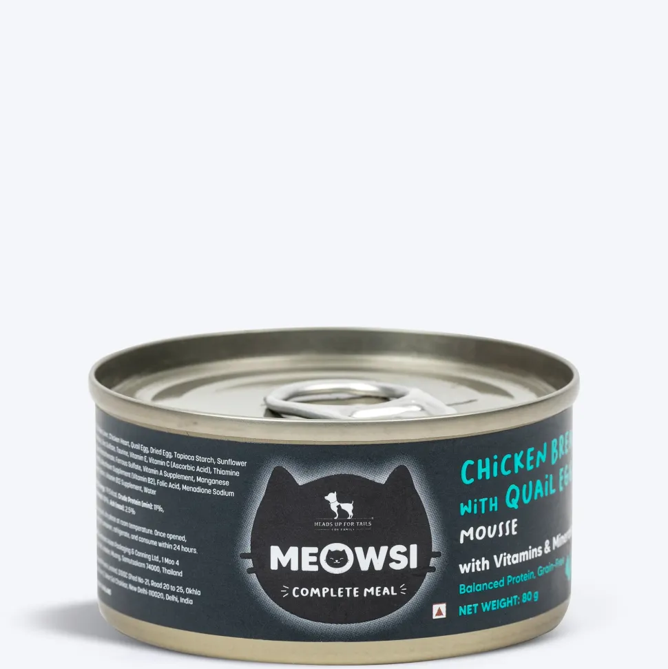 Meowsi Chicken Breast & Quail Egg Mousse Canned Cat Food 80g