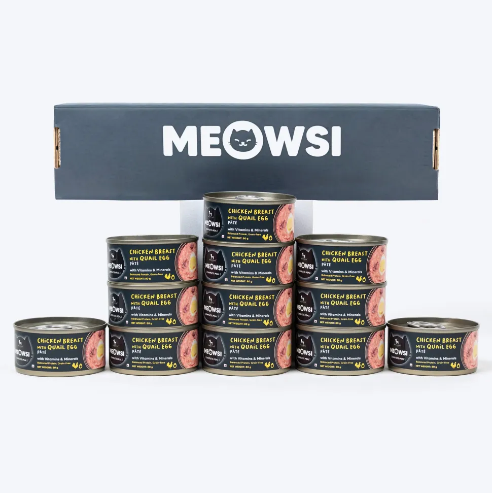 Meowsi Chicken Breast & Quail Egg Pate Wet Cat Food 80g
