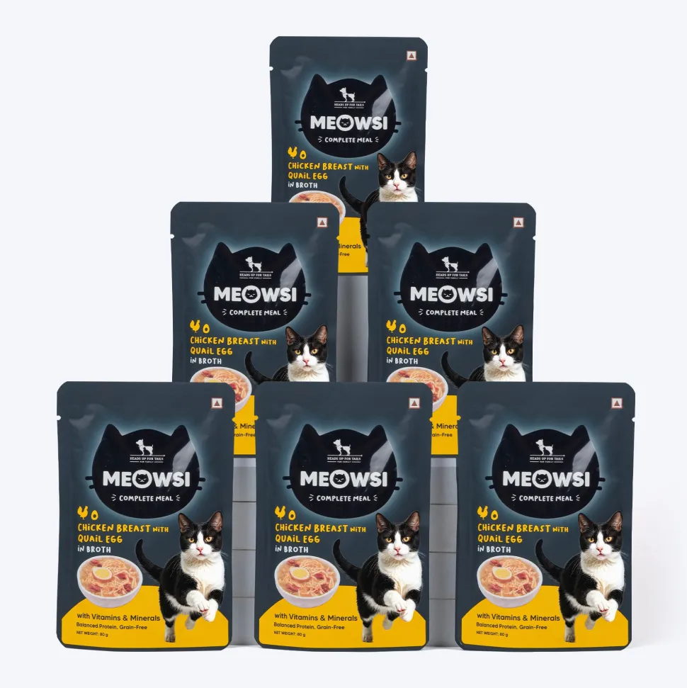 Meowsi Chicken Breast & Quail Egg in Broth Wet Cat Food 80g