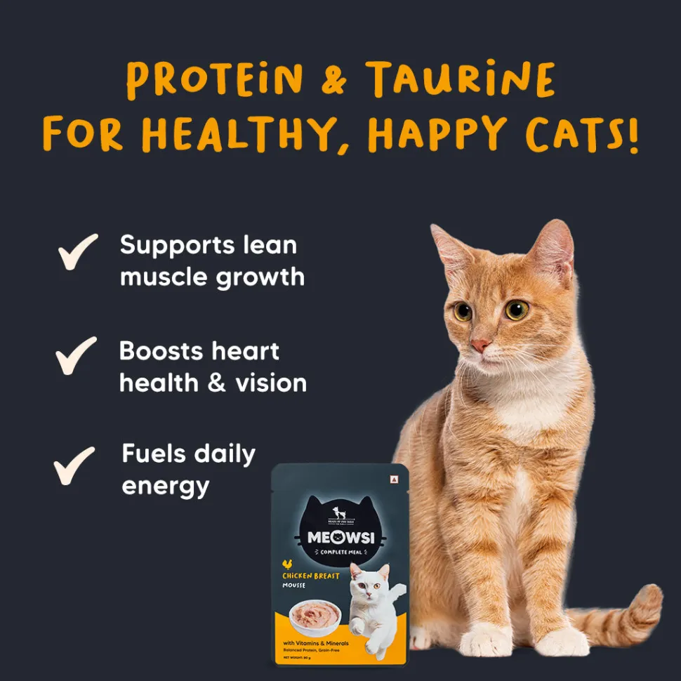 Meowsi Chicken Breast Mousse Wet Cat Food Grain-Free 80g
