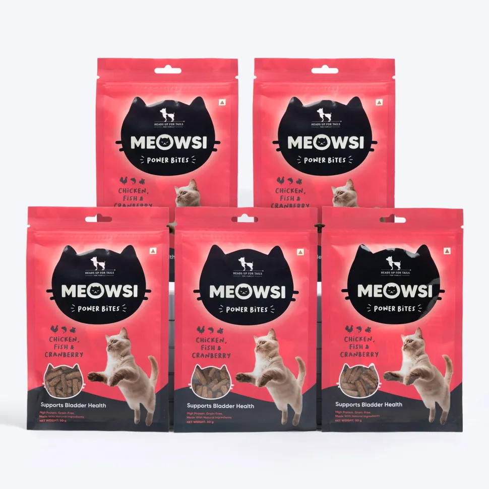 Meowsi Chicken, Fish & Cranberry Power Bites Cat Treats 50g