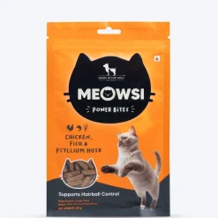 Meowsi Chicken, Fish & Psyllium Husk Power Bites Cat Treats 50g