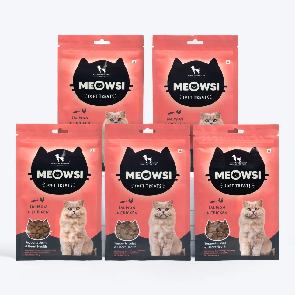 Meowsi Salmon & Chicken Soft Cat Treats High-Protein 50g