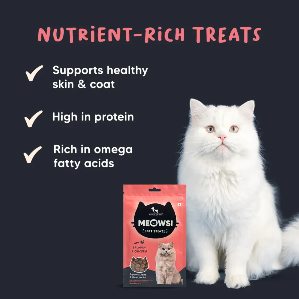 Meowsi Salmon & Chicken Soft Cat Treats High-Protein 50g