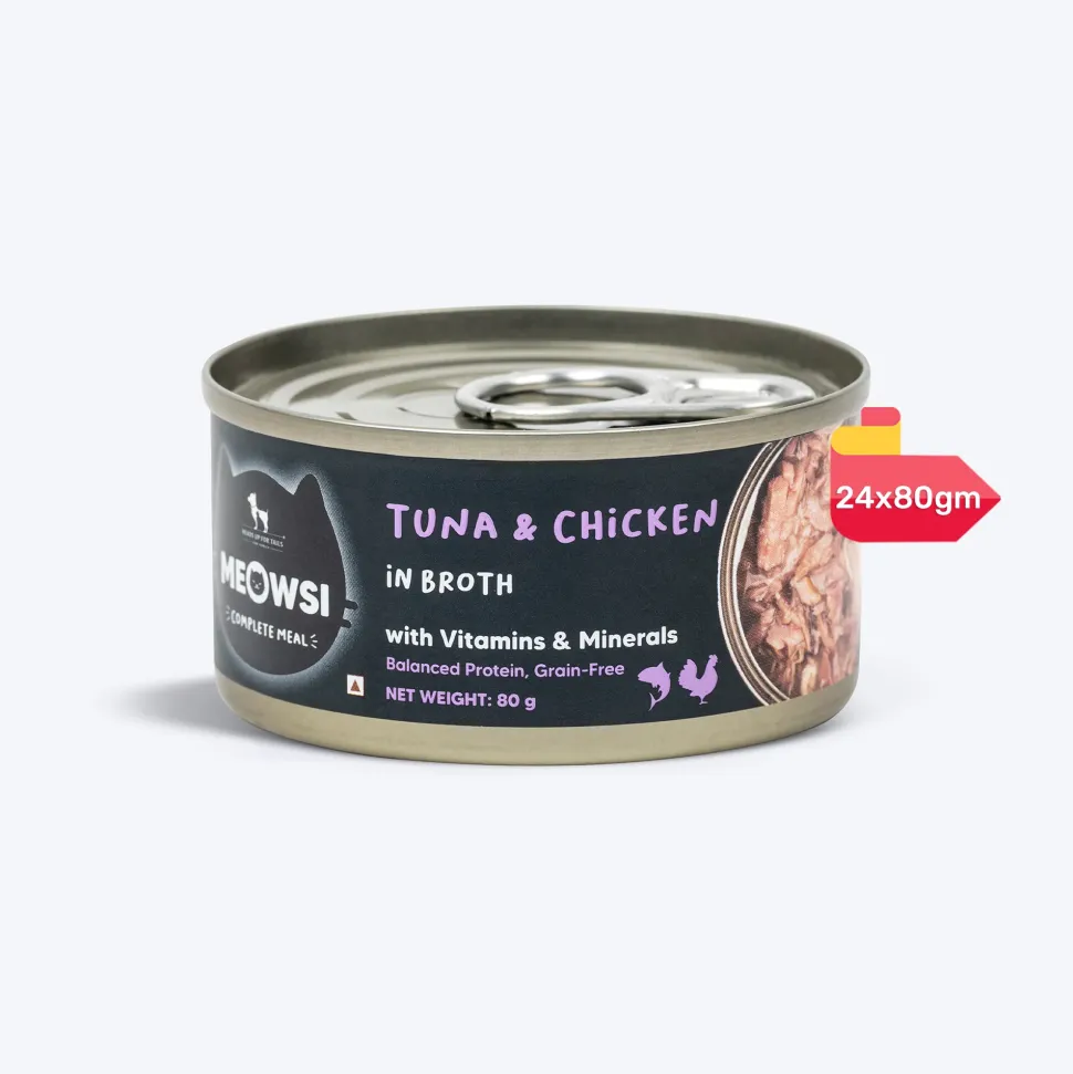 Meowsi Tuna & Chicken in Broth Wet Cat Food Can 80g