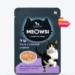 Meowsi Tuna & Chicken in Broth Wet Cat Food Grain-Free 80g
