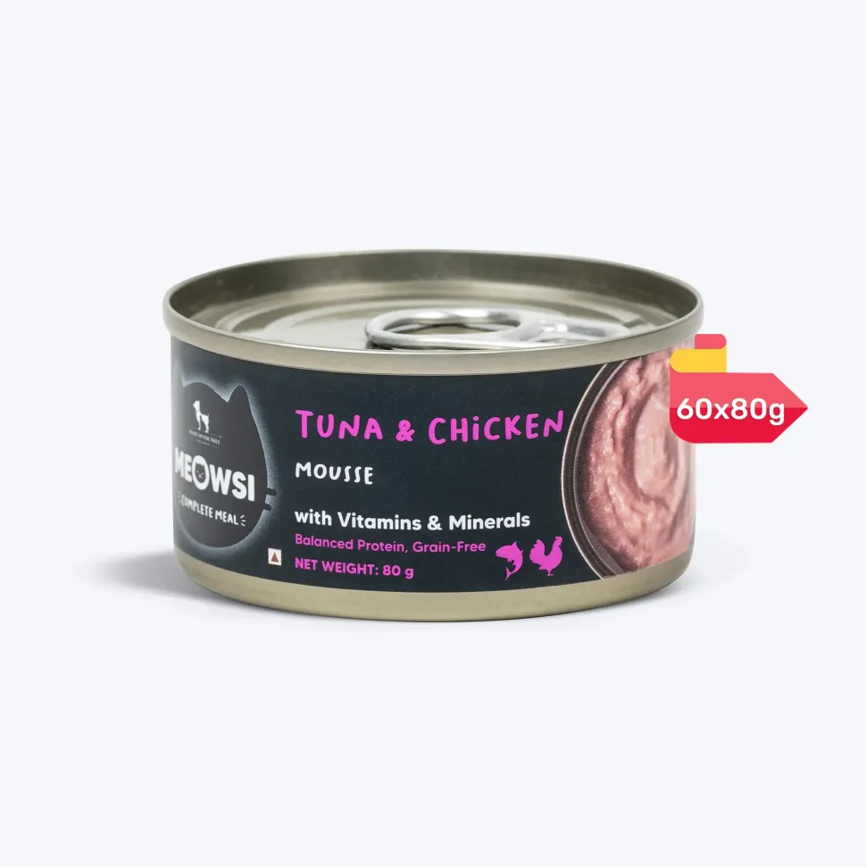 Meowsi Tuna & Chicken Mousse Canned Wet Cat Food 80g