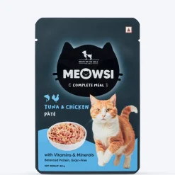 Meowsi Tuna & Chicken Pâté Wet Cat Food Grain-Free 80g