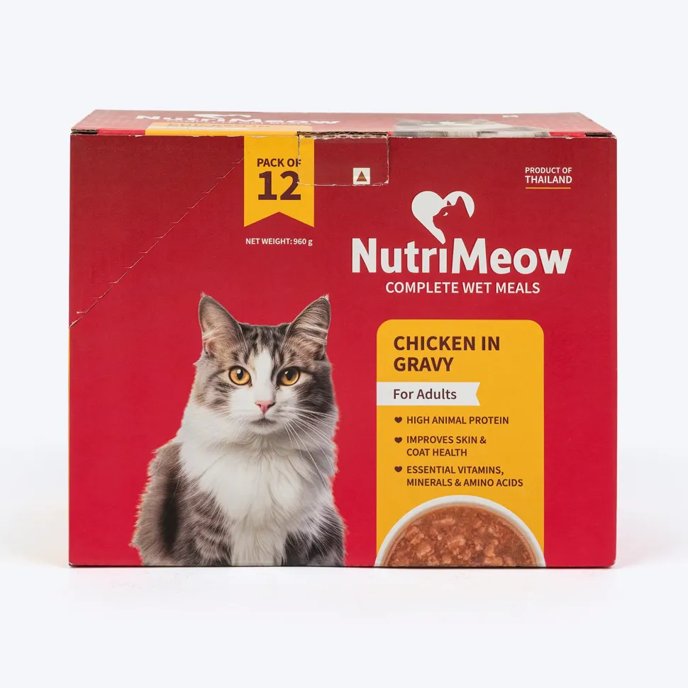 NutriMeow Chicken In Gravy Wet Food For Adult Cat - 80 gm